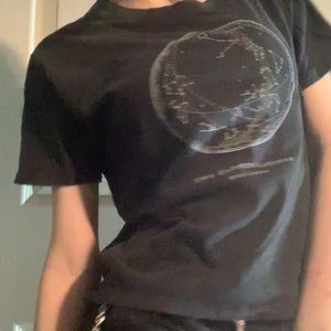 Gray Constellations Hollister Cropped Tee Shirt